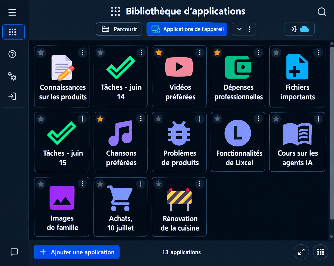Lixcel app library