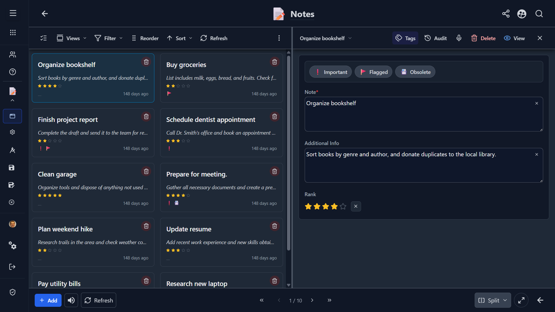 Lixcel notes app