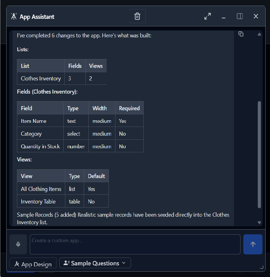 App Assistant build process step 2