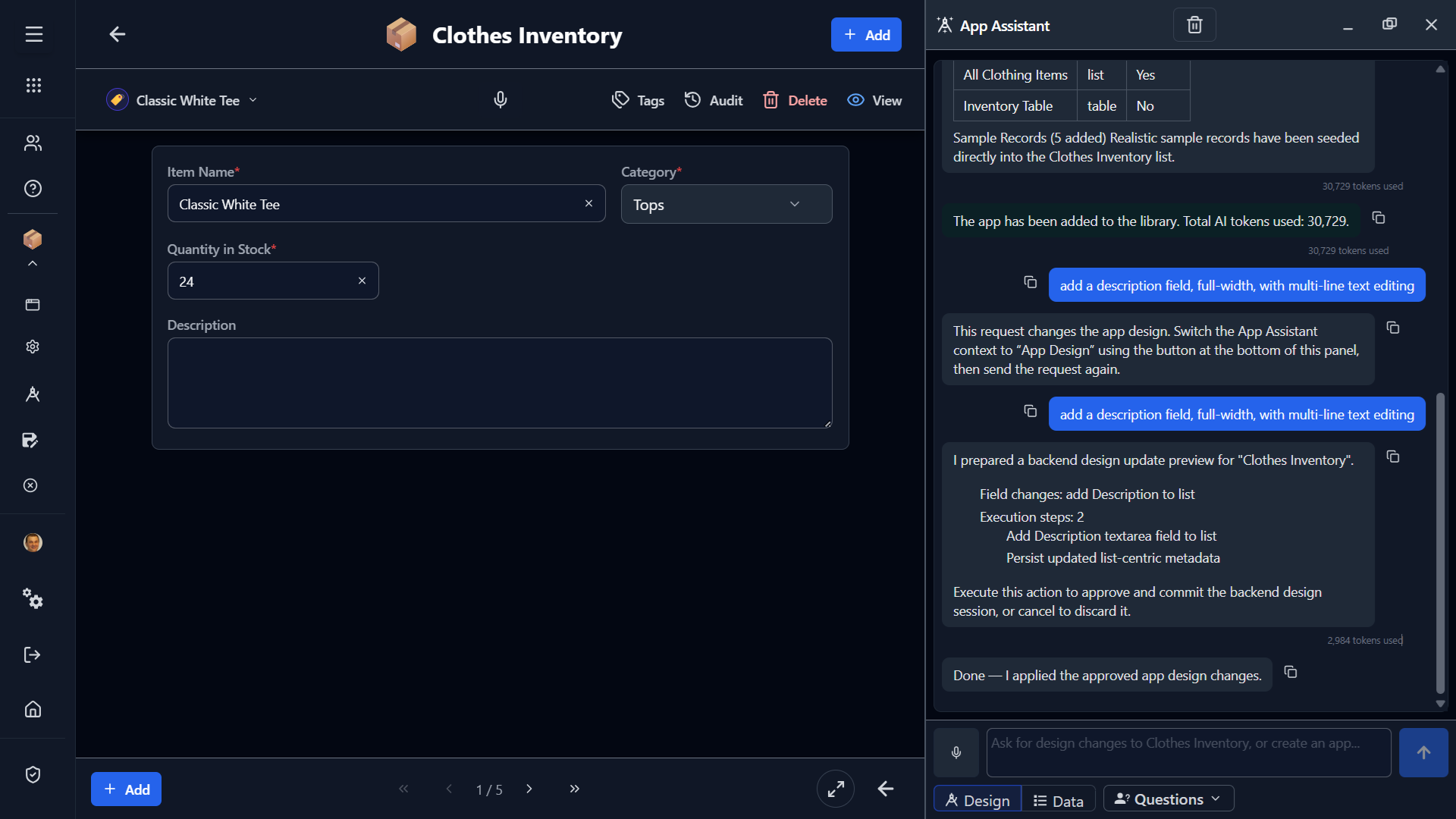 App Assistant build process step 8