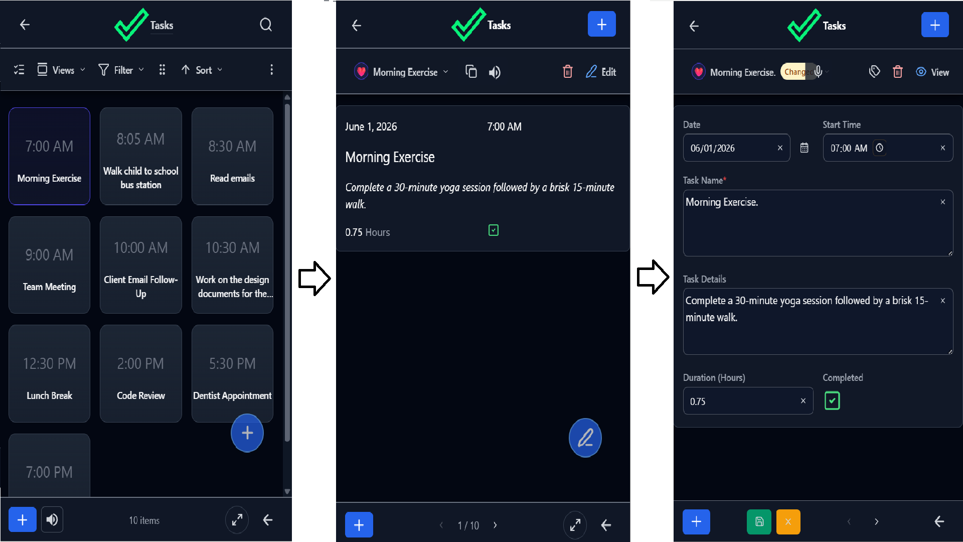 Lixcel notes app on mobile