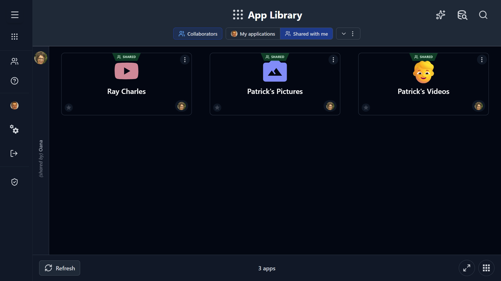 Apps shared with me