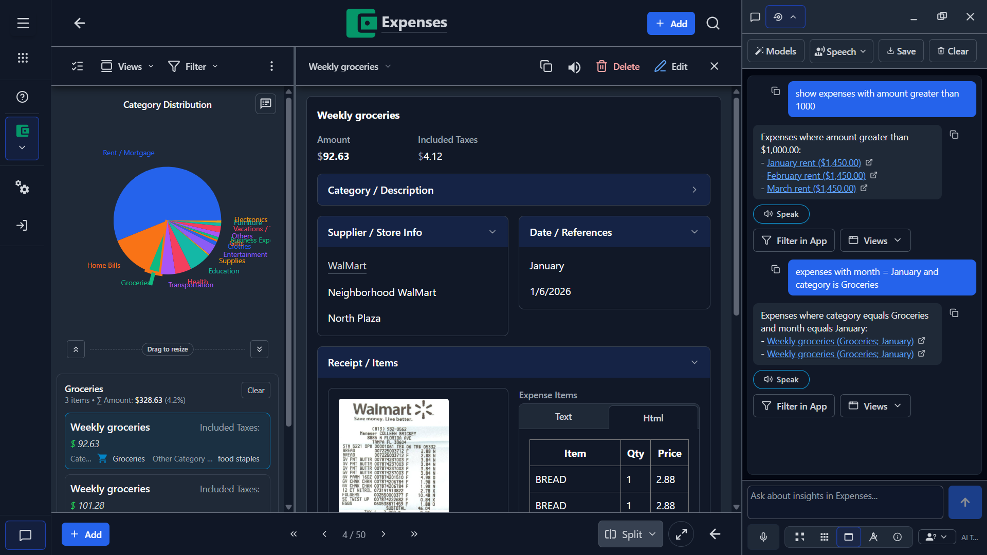 Lixcel expenses app