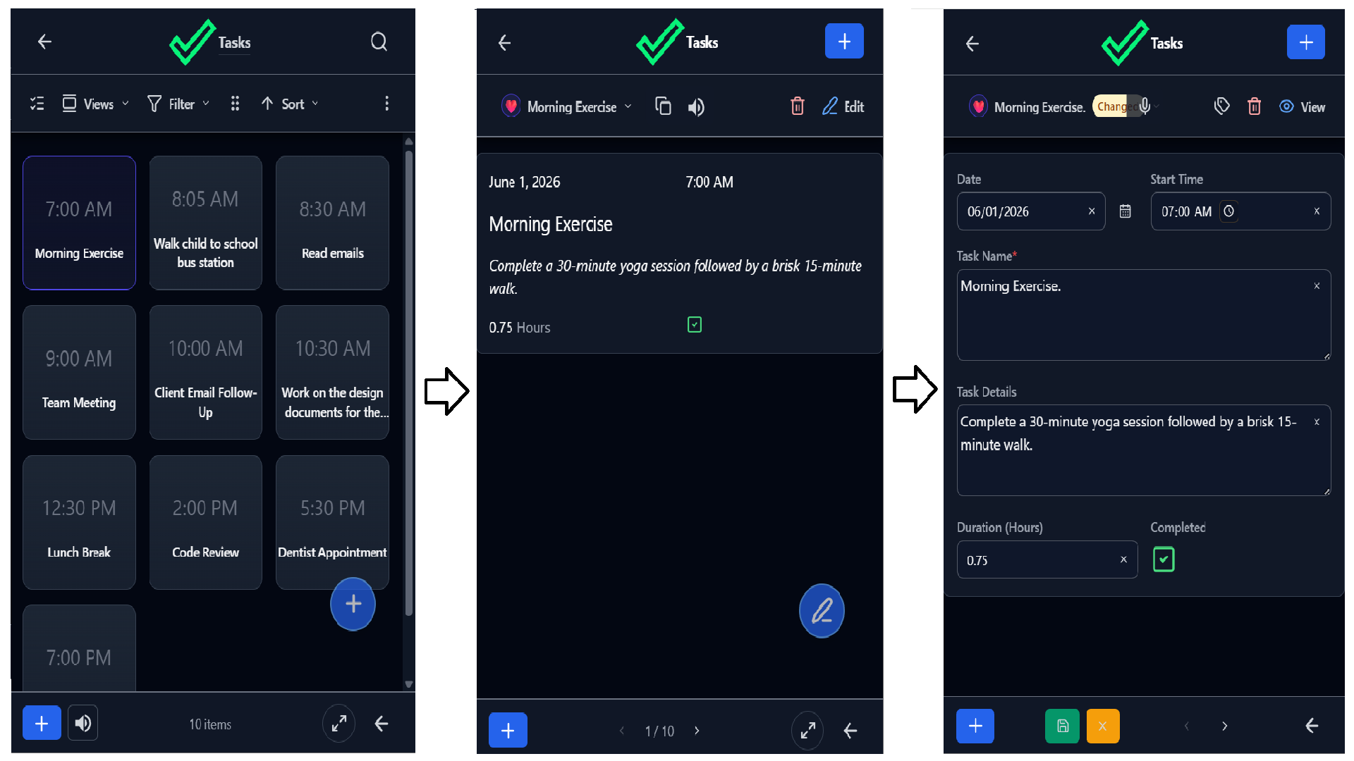 Lixcel notes app on mobile